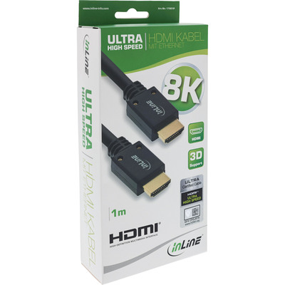 InLine® HDMI Kabel, Ultra High Speed HDMI Kabel, 8K4K, Stecker / Stecker, 1m (Produktbild 2)