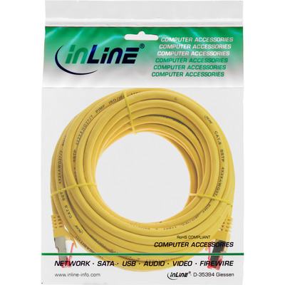 InLine® Patchkabel, S/FTP (PiMf), Cat.6, halogenfrei, Kupfer, gelb, 15m (Produktbild 3)