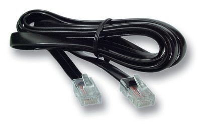Modularkabel schwarz, 2 x RJ10 (4/4) -- Stecker, 1:1, 10,0 m, K2402SW.10 (Produktbild 1)