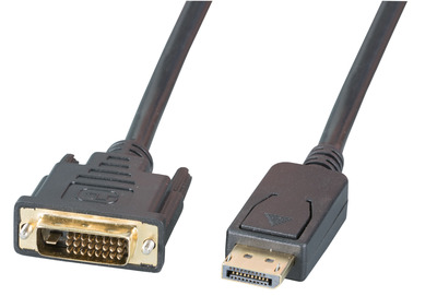 DisplayPort/DVI 24+1 Kabel, St-St -- 3m, schwarz