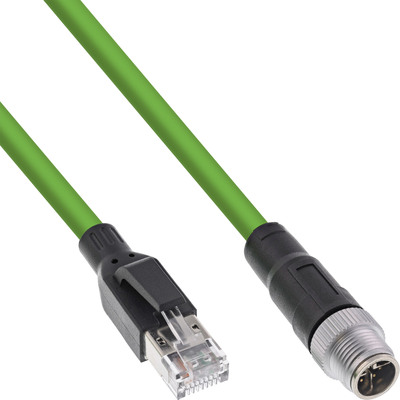 InLine® Industrie Netzwerkkabel, M12 8-pin X-kodiert Stecker zu RJ45 Stecker, Cat.6A PUR, 20m